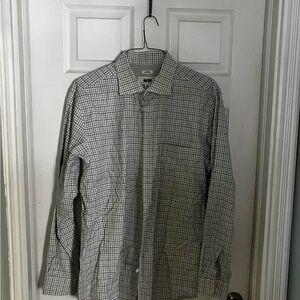 Joseph Abboud Blue and Brown Plaid Shirt